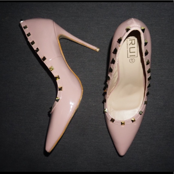 Studded Nude Pumps - Picture 1 of 4